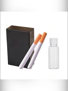 Adult novelty bubble wand with black pack and empty bottle to put solution in.